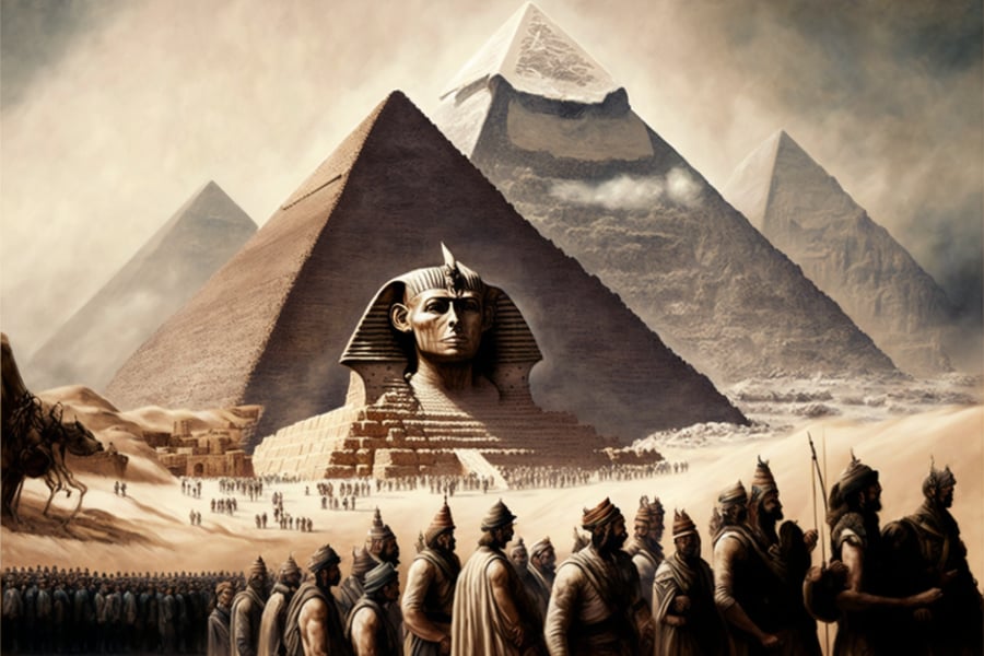 השלמת בניית פתום ורעמסס בהשגחת הנוגשים המצריים