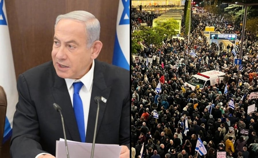 ההפגנה בתל אביב ונתניהו בישיבת הממשלה