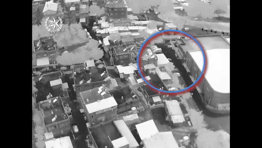 תיעוד מהרחפן המשטרתי של מעצר חשוד חמוש בעת ניסיון בריחה מהשוטרים בפעילות המיפקדה