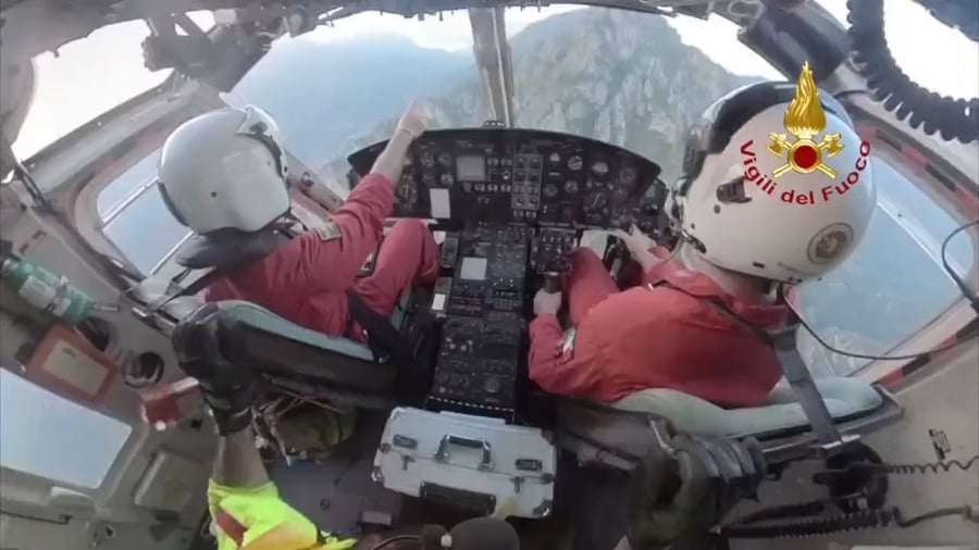 החילוץ המורכב באיטליה באמצעות מסוק