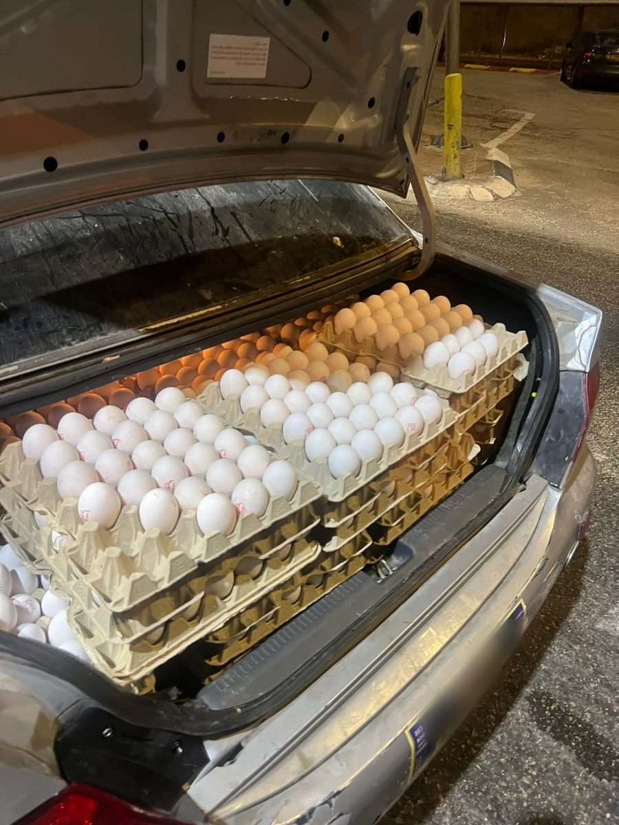 הביצים שנתפסו ברכבו של תושב בני ברק