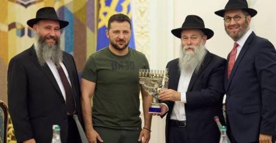 שמע שופר, דיבר על אומן ושיבח את הפעילות היהודית | זלנסקי נפגש עם רבני אוקראינה