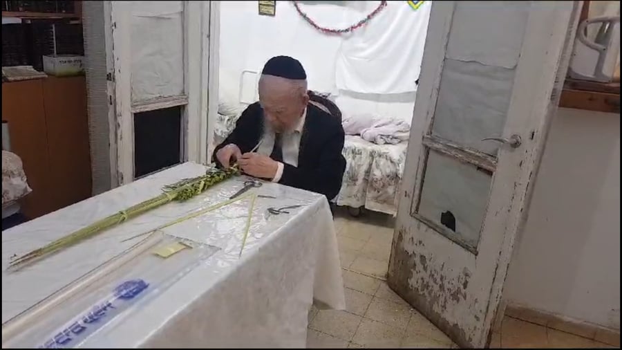 ראש הישיבה זצ"ל אוגד את ארבעת המינים - לפני שנתיים