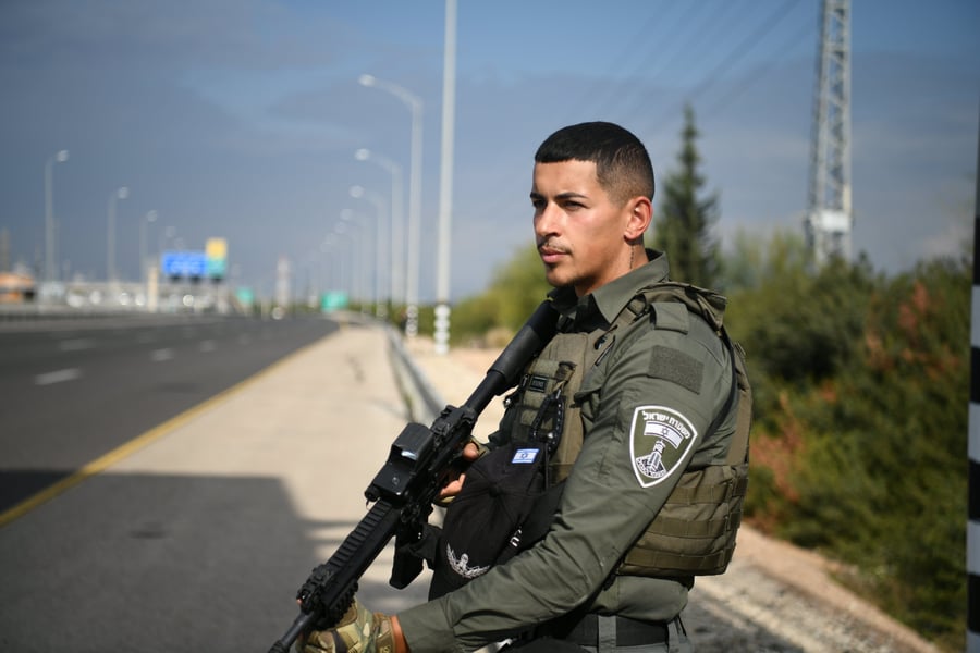 היערכות לוחמי מג"ב ומשטרת ישראל בשטח