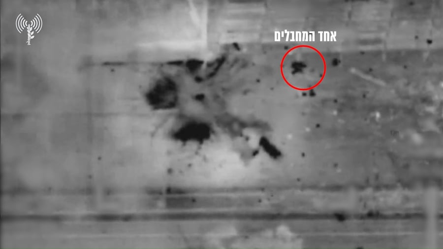 תיעוד מחיסול המחבלים שהניחו מטען על ידי כלי הטיס