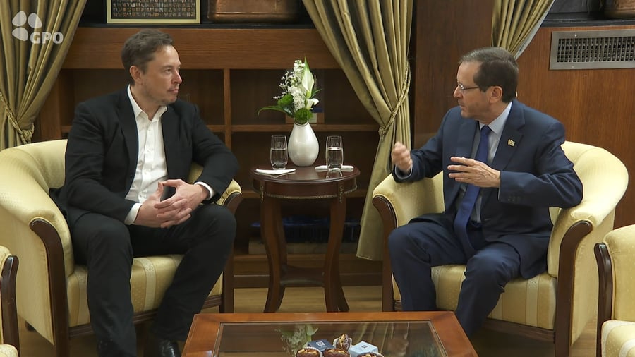 פגישת הנשיא הרצוג עם אילון מאסק