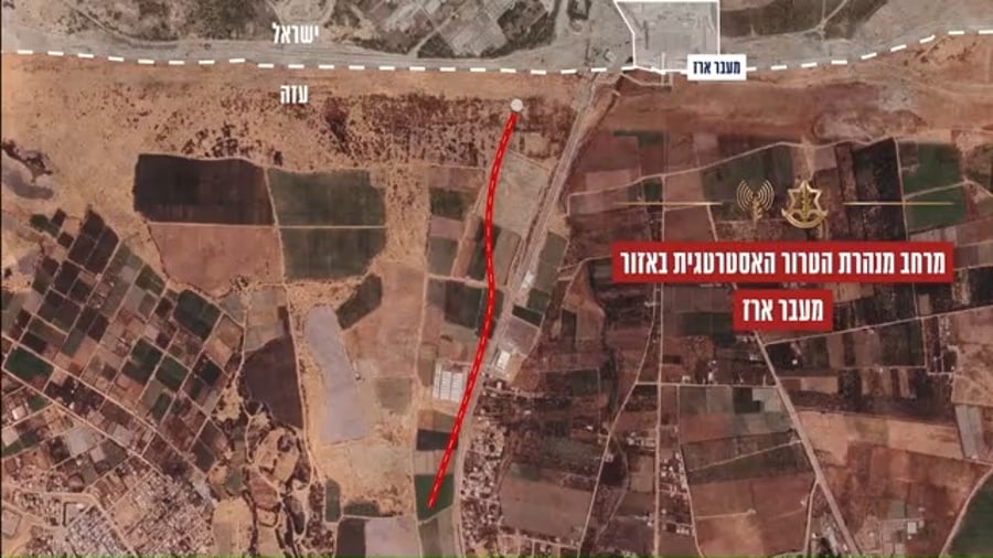 תצלום אוויר המציג חלק מתוואי המנהרה, וצילום מרחפן