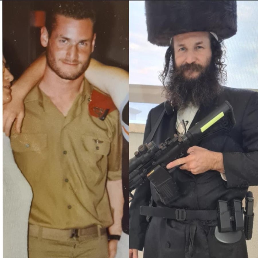 אז והיום | מימין: אסף פלג כפי שהוא נראה כיום ומשמאל, כבחור בצבא