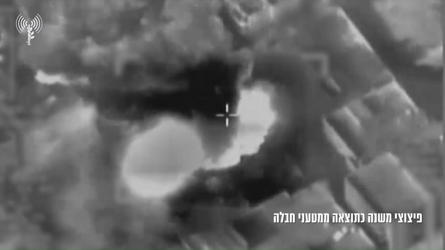 חיסול של מחבלים שהסתתרו במבנה עם חיבור לתת קרקע ופיצוצי משנה בעקבות מטעני חבלה במבנה