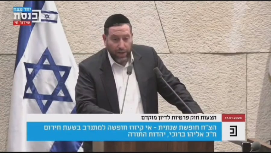 צפו בנאומו של חה"כ ברוכי במליאה