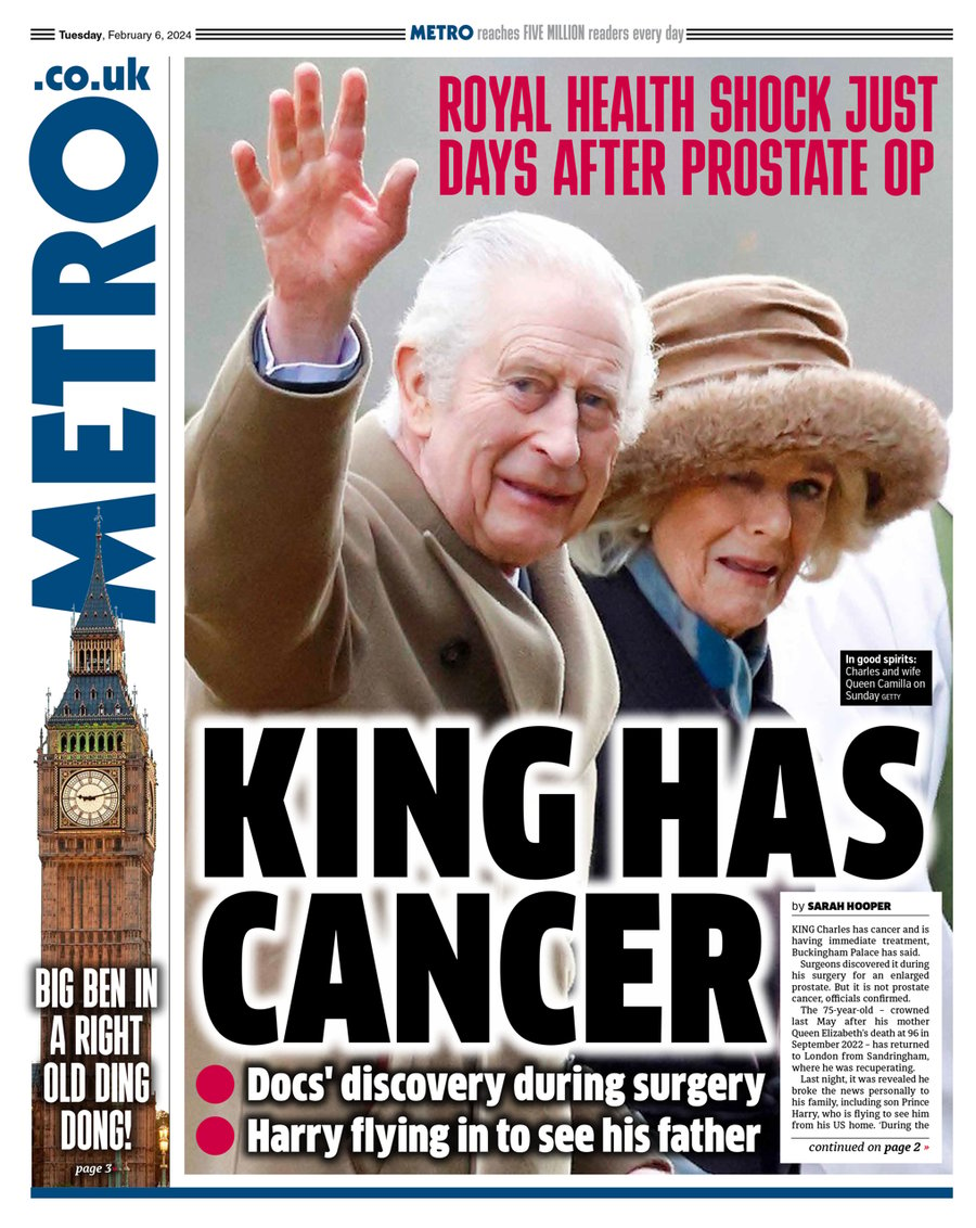"למלך יש סרטן". כותרות העיתונים בבוקר שאחרי