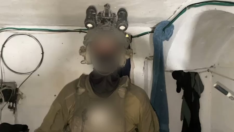 תיעוד מתוך מנהרה בה הסתתר מנהיג חמאס יחיא סינוואר ובכירים נוספים בארגון הטרור