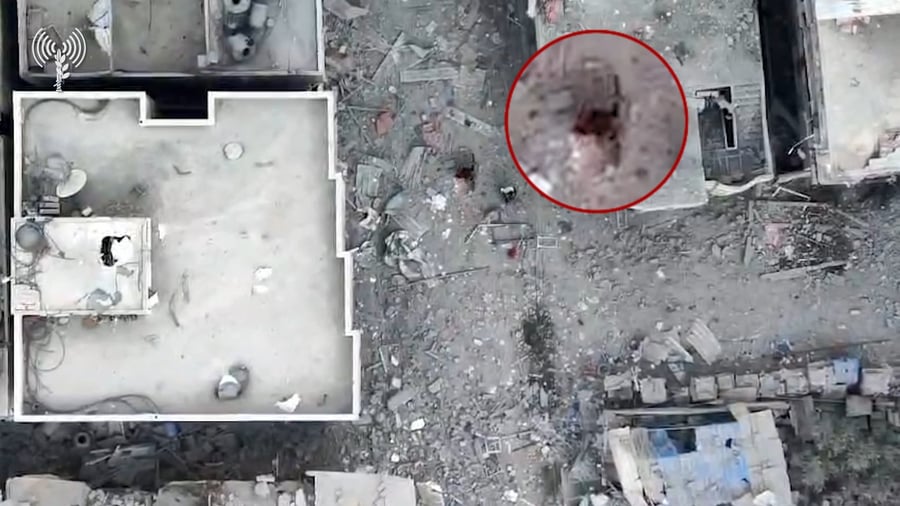 תיעוד מרחפן של חיסול מחבלים 