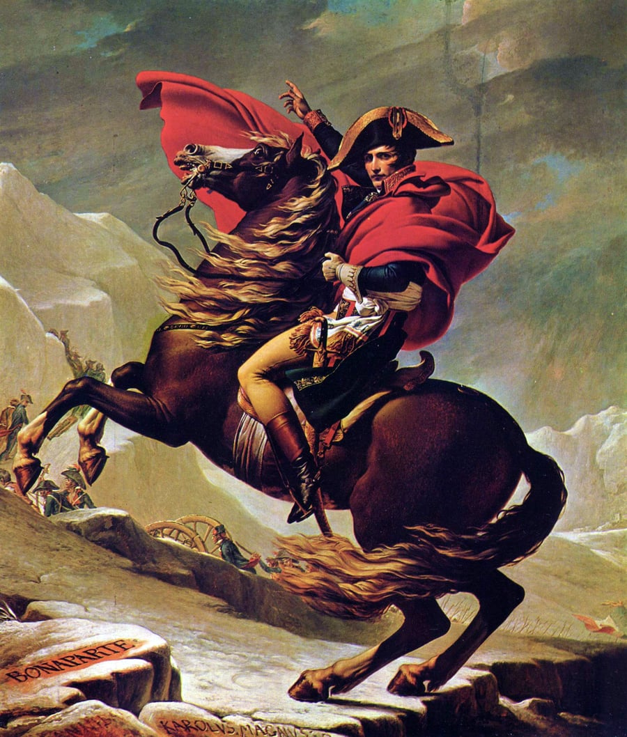 "נפוליאון חוצה את האלפים", ציור של ז'אק-לואי דוד
