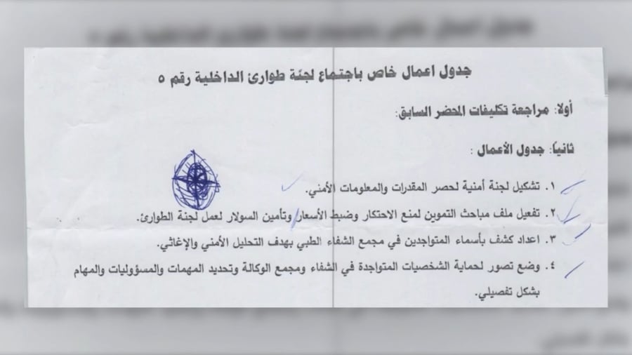 מסמך מסווג של חמאס המוכיח את פעילות ארגון הטרור במתחם בית החולים