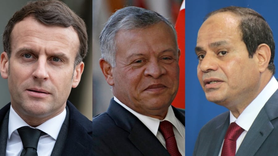 נשיא צרפת, מלך ירדן ונשיא מצרים 
