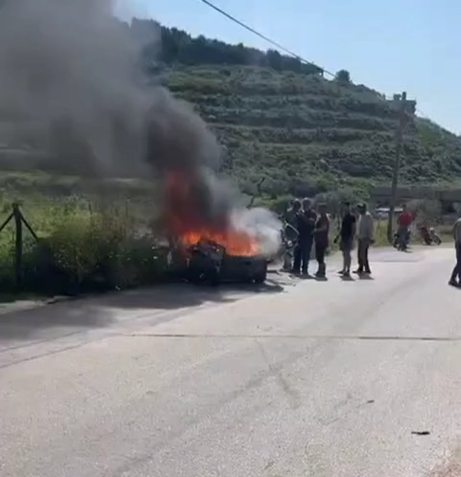 רכב שהותקף מהאוויר בלבנון