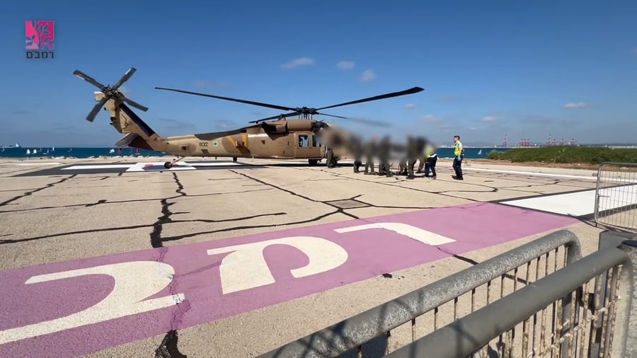 פינוי פצוע מהזירה במטולה במסוק לבית חולים רמב"ם בחיפה
