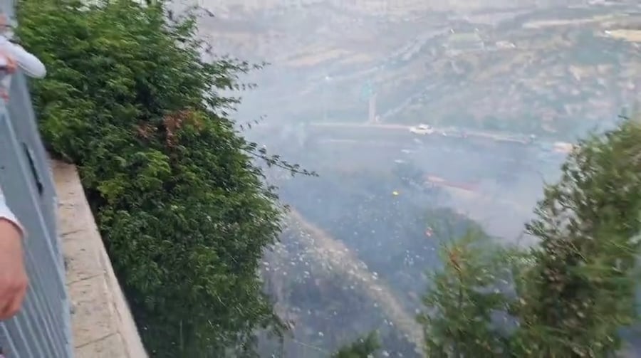 שריפה אתמול בגבעת שאול, בכניסה לירושלים