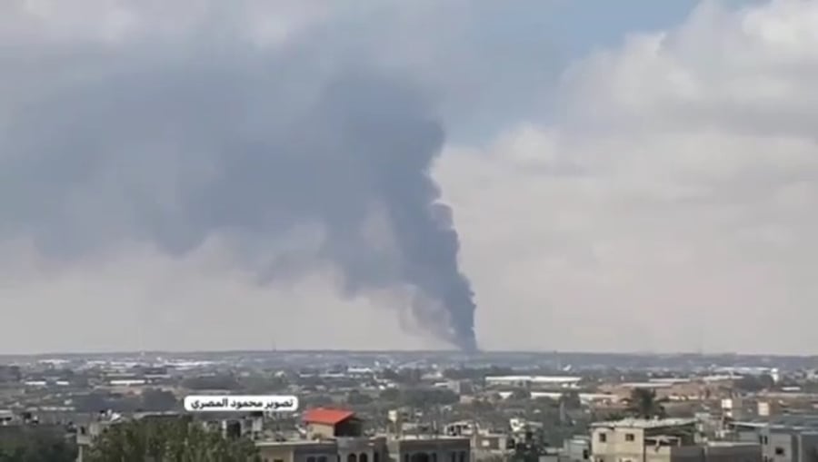 השריפה במחסני אונר"א ברפיח