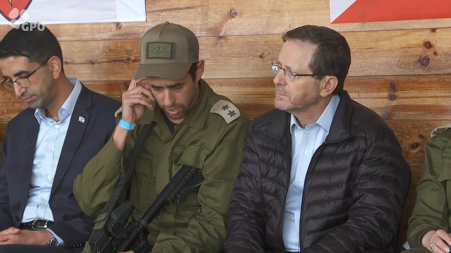 פגישת נשיא המדינה עם גדוד המילואים בגבול הצפון
