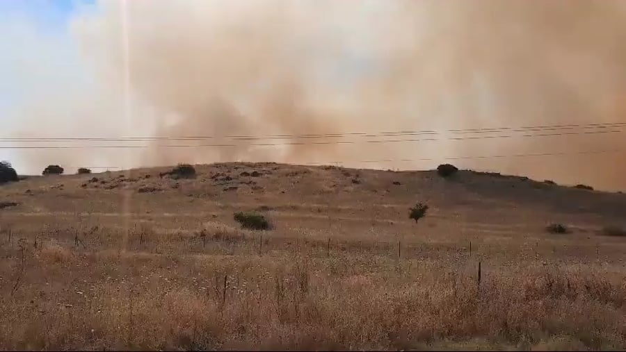שריפות ענק ברמת הגולן סמוך לקצרין