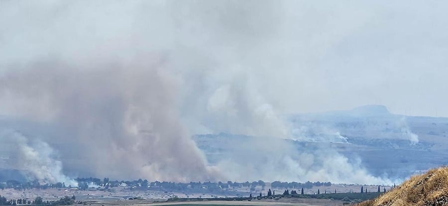שריפות בגליל המערבי בעקבות מטחי הטילים של חיזבאללה