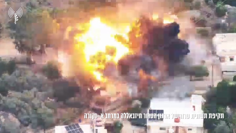 צפו בתקיפת חיל האוויר במרחב א-נקורה שבדרום לבנון - משם שוגרו טילים לעבר מטלה