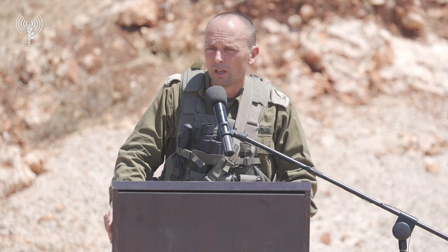 נאומו של מפקד חטיבת הנח״ל הצפונית (228), אלוף-משנה יניב מלכה