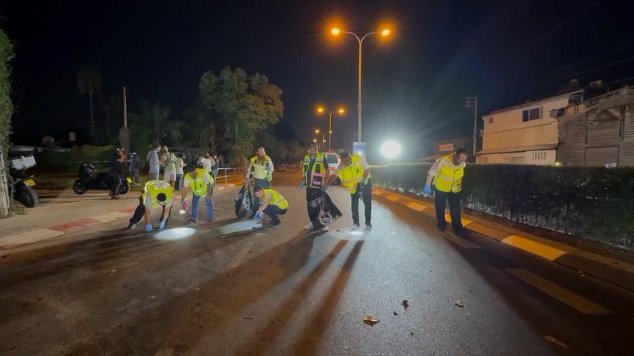 מתנדבי זק"א בזירת הפיצוץ בדרום תל אביב