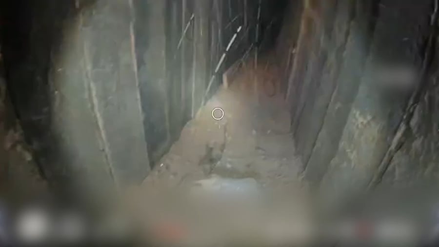 תיעוד רחפן מתוך תוואי המנהרה שאיתרו כוחות יחידה 414