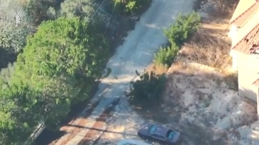 תיעוד מרחפן של חיסול 3 מחבלים חמושים על-ידי מכלול האש של חטיבה 282