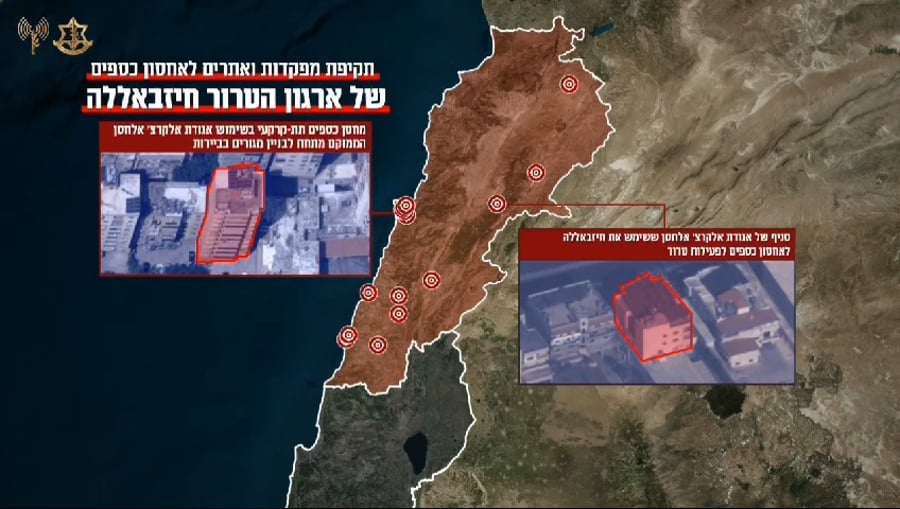 מפת התקיפות של צה"ל אמש