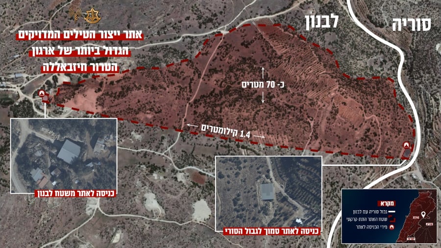 אתר ייצור הטילים המדויקים הגדול ביותר של חיזבאללה במרחב הבקעא