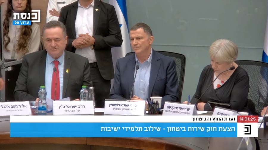 שר הביטחון ישראל כץ מציג את מתווה הגיוס בכנסת, השבוע