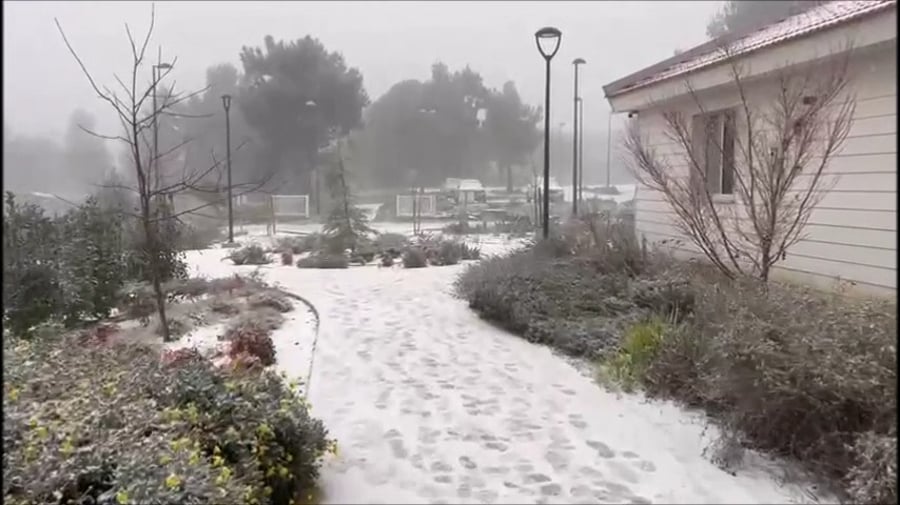 השלג הבוקר ברמת הגולן
