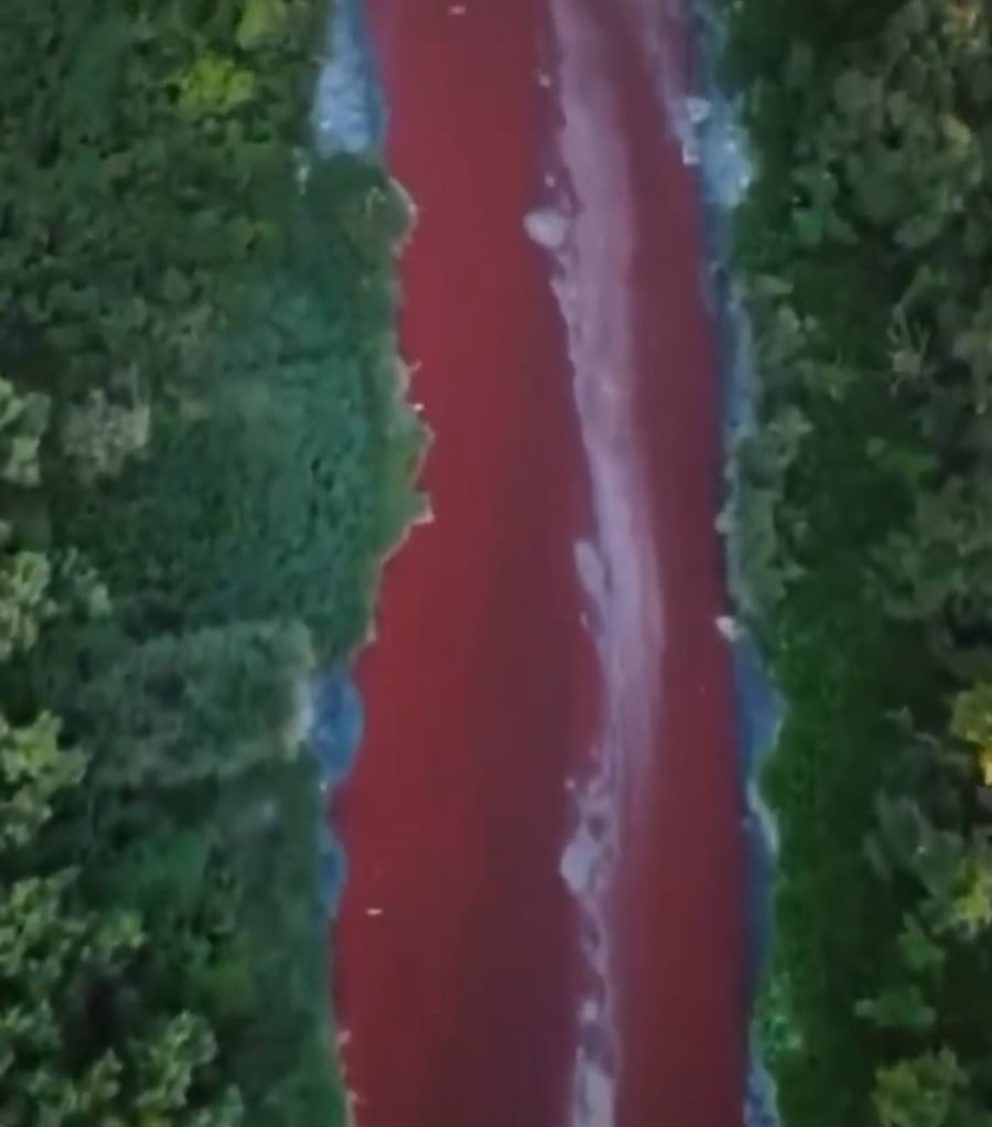 הנהר שהפך לאדום