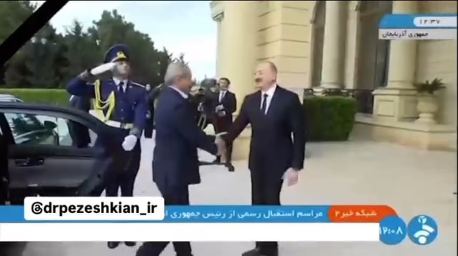 קבלת פנים לנשיא איראן באזרבייג'אן ביום שני השבוע