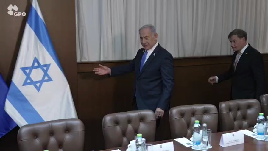 נתניהו עם שר החוץ של גרמניה, במלחמת התקומה