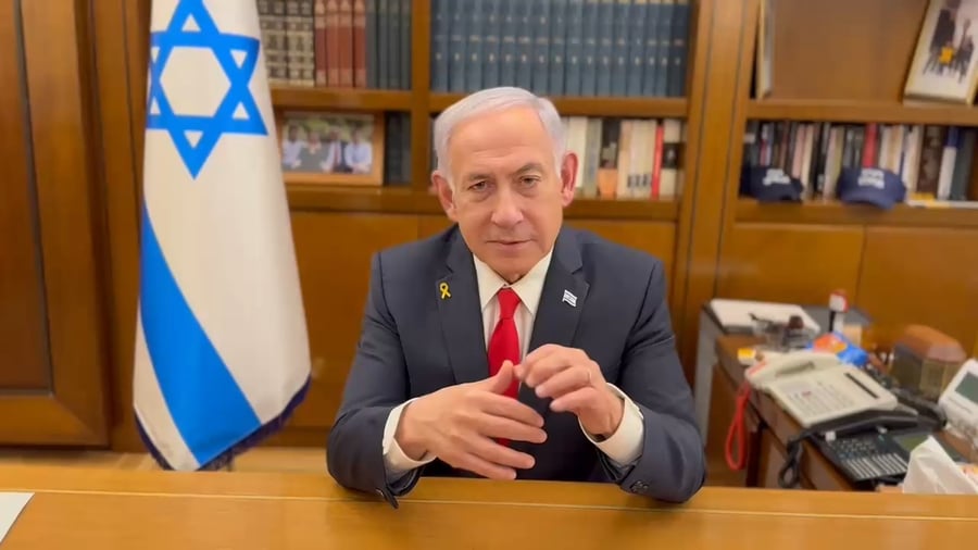 נתניהו מיד לאחר שחרורו של עידן