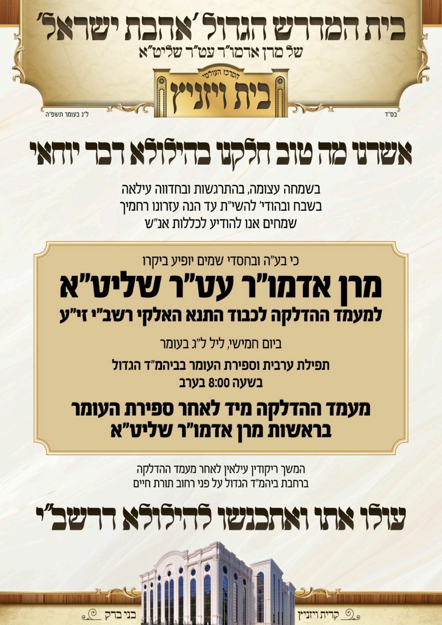 זמני קודש - ל"ג בעומר תשפ"ה