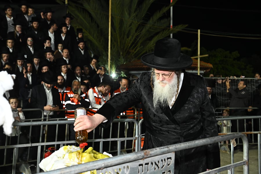 האדמו"ר ממודז'יץ בהדלקה ל"ג בעומר