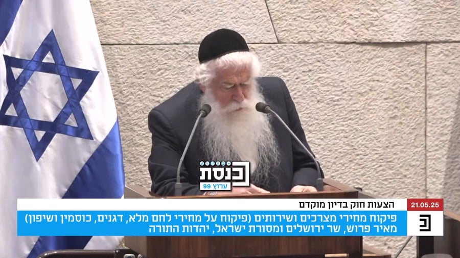 שר ירושלים מוקדם יותר במליאה 