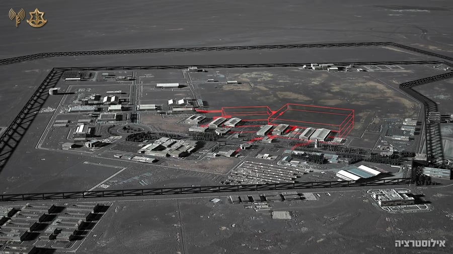 אילוסטרציה תלת-מימדית של אתר העשרת האורניום במרחב נטנז