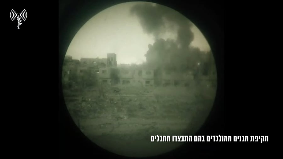 תיעוד מתקיפת מבנים ממולכדים בהם התבצרו מחבלים