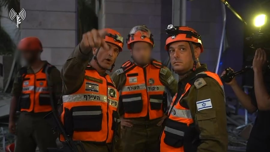 תיעוד של אנשי פיקוד העורף מזירות הנפילה