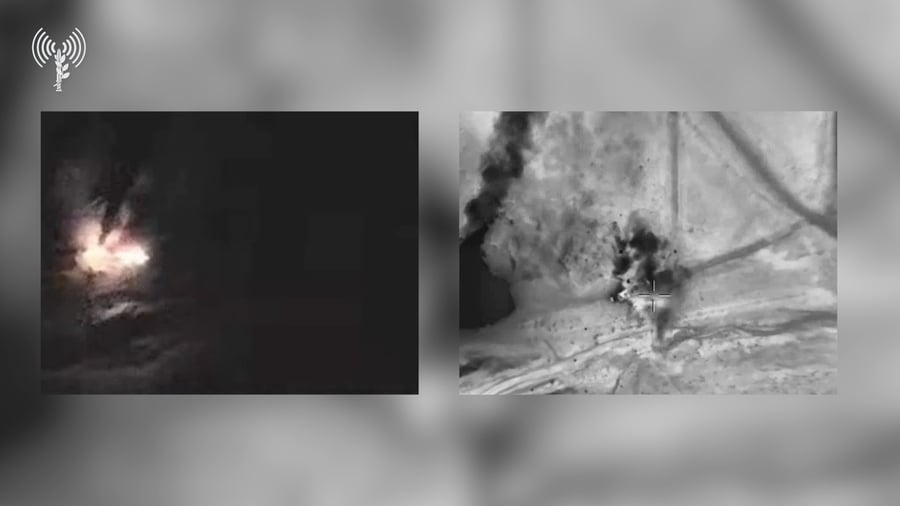 תיעוד מתקיפת משגרי טילי קרקע-קרקע במרכז איראן שהיו מוכנים לשיגור לעבר מדינת ישראל