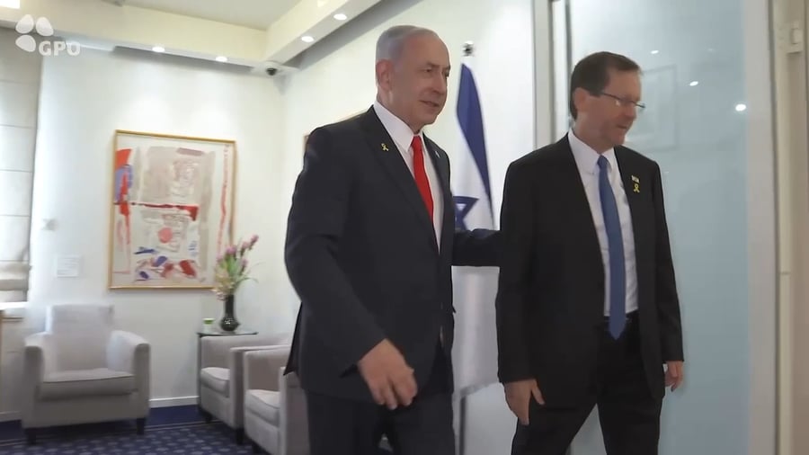 ראש הממשלה נתניהו עם נשיא המדינה הרצוג 