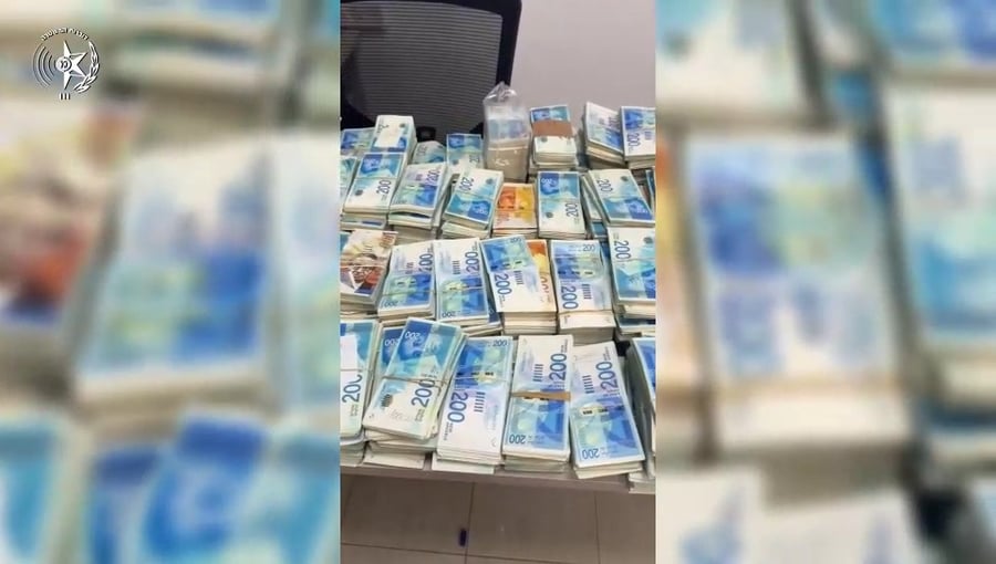 מיליוני השקלים במזומן שנתפסו