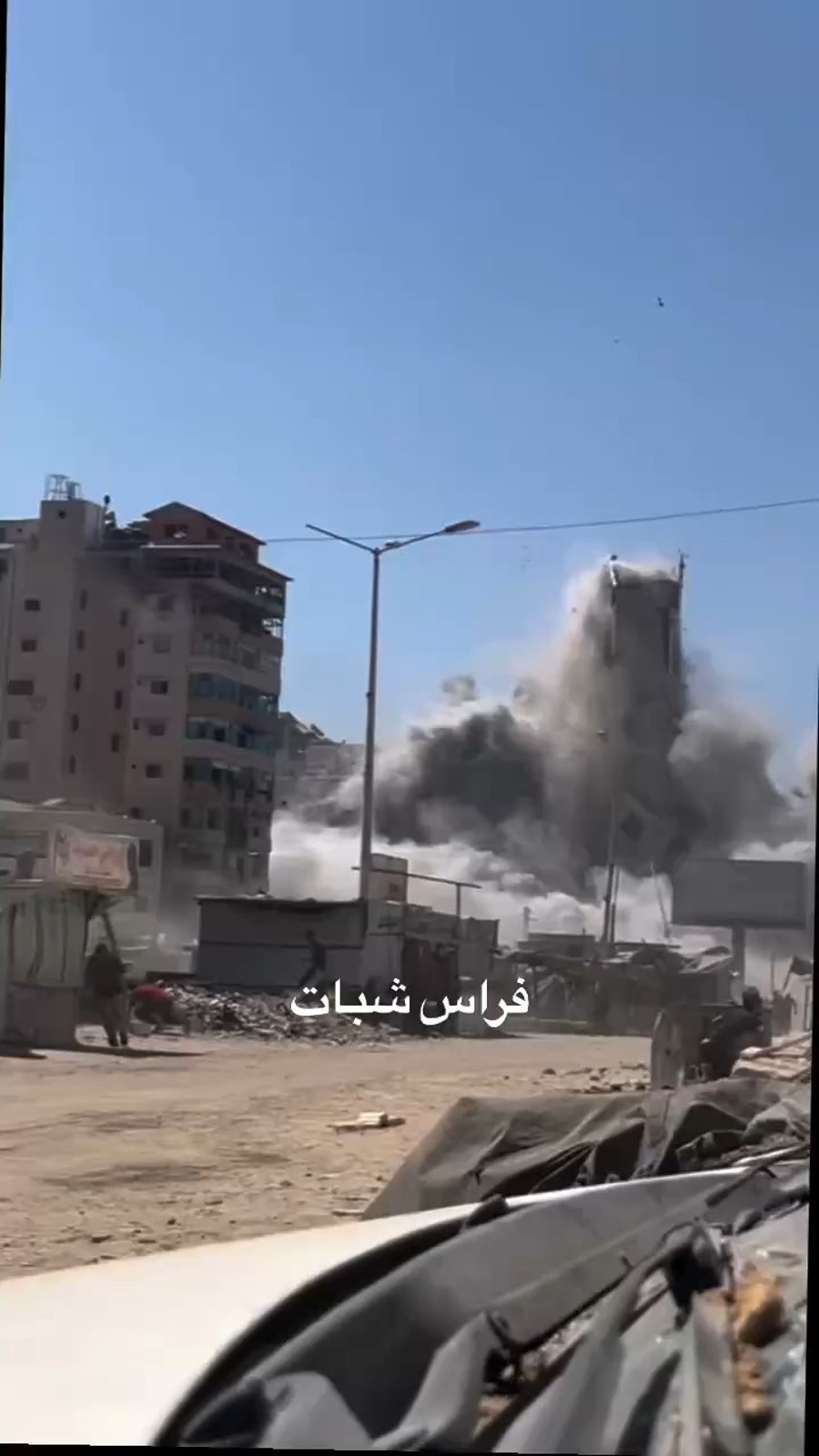 מגדל נוסף בעזה מותקף וקורס